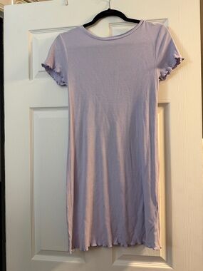 Elodie Lilac Ribbed Mini Dress